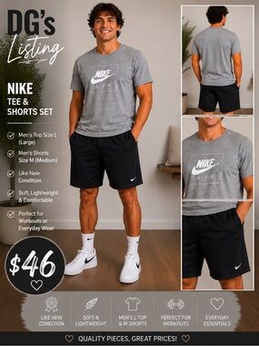Nike Black Men's Athletic Shorts with Swoosh